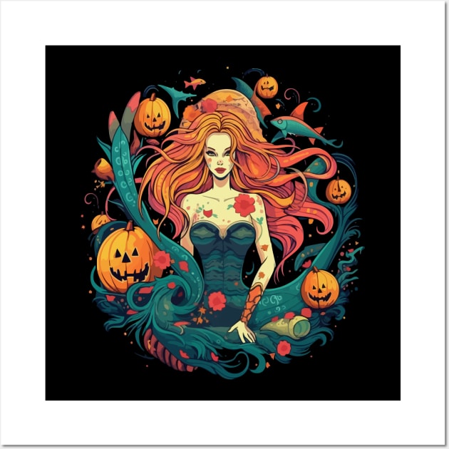 Mermaid Halloween Wall Art by JH Mart